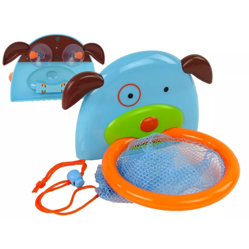 LEAN TOYS Badespielzeug Mini Basketball Hund Gummifisch