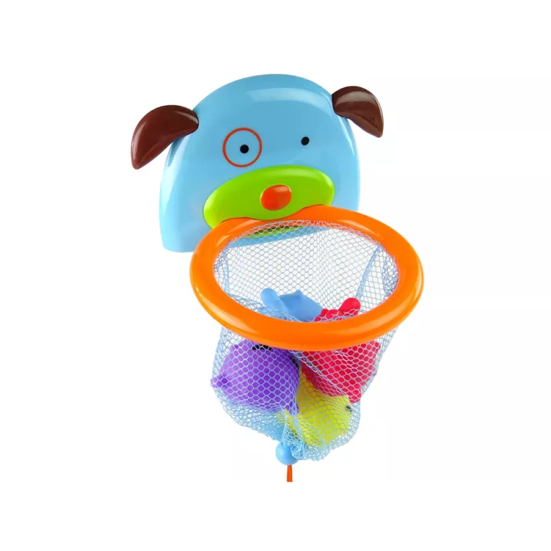 LEAN TOYS Badespielzeug Mini Basketball Hund Gummifisch