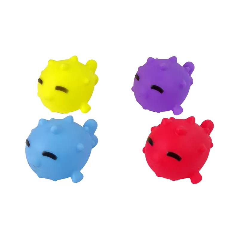 LEAN TOYS Badespielzeug Mini Basketball Hund Gummifisch