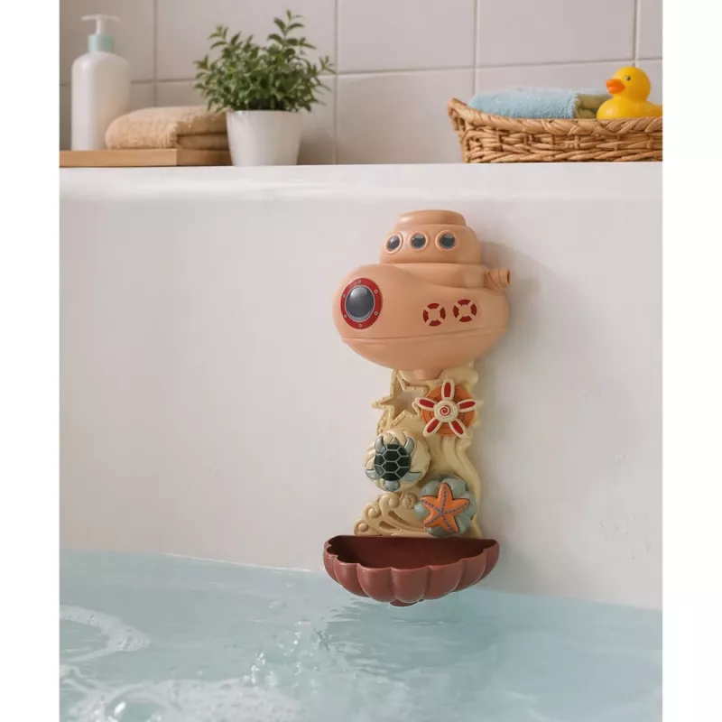 LEAN TOYS Badespielzeug-Set: Schiff, Meerestiere, Wasserfall, Saugnäpfe