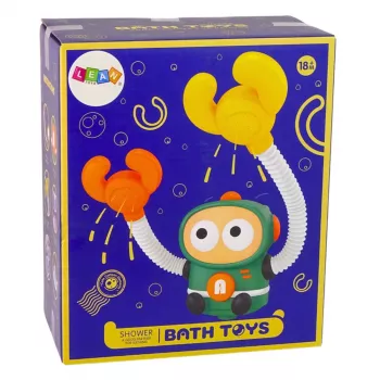 LEAN TOYS Badespielzeug Astronautendusche mit Wasserzirkulation und Saugnäpfen