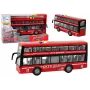 LEAN TOYS Batteriebetriebener Doppeldeckerbus mit Licht und Sound, Reibungsantrieb, Rot