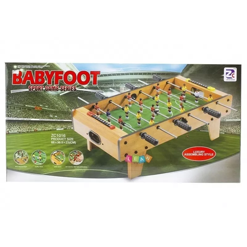 LEAN TOYS Big Football Table 70 cm Soccer Sport - Tischfußballspiel mit 22 Spielern