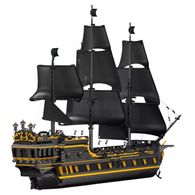 LEAN TOYS Black Pearl Piratenschiff Bauklötze-Set (5266 Teile)