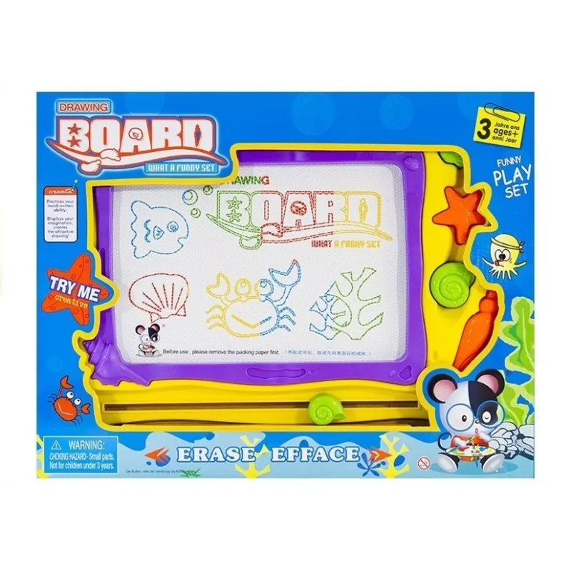LEAN TOYS Tafel mit Stempeln und buntem Hintergrund