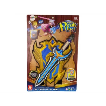 LEAN TOYS Blue Warrior Schwert-Schild-Set aus EVA-Schaum
