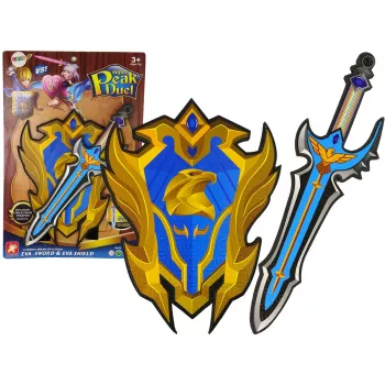 LEAN TOYS Blue Warrior Schwert-Schild-Set aus EVA-Schaum