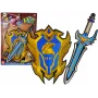 LEAN TOYS Blue Warrior Schwert-Schild-Set aus EVA-Schaum