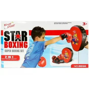 LEAN TOYS Boxer Set mit Handschuhen und Zielscheibe