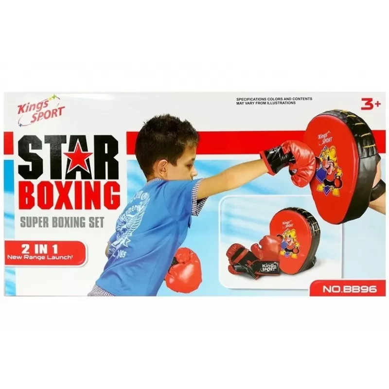 LEAN TOYS Boxer Set mit Handschuhen und Zielscheibe