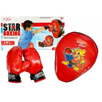 LEAN TOYS Boxer Set mit Handschuhen und Zielscheibe