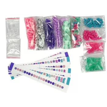 LEAN TOYS Armband-Herstellungsset mit bunten Perlen und Aufbewahrungsbox