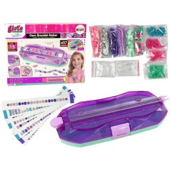 LEAN TOYS Armband-Herstellungsset mit bunten Perlen und Aufbewahrungsbox