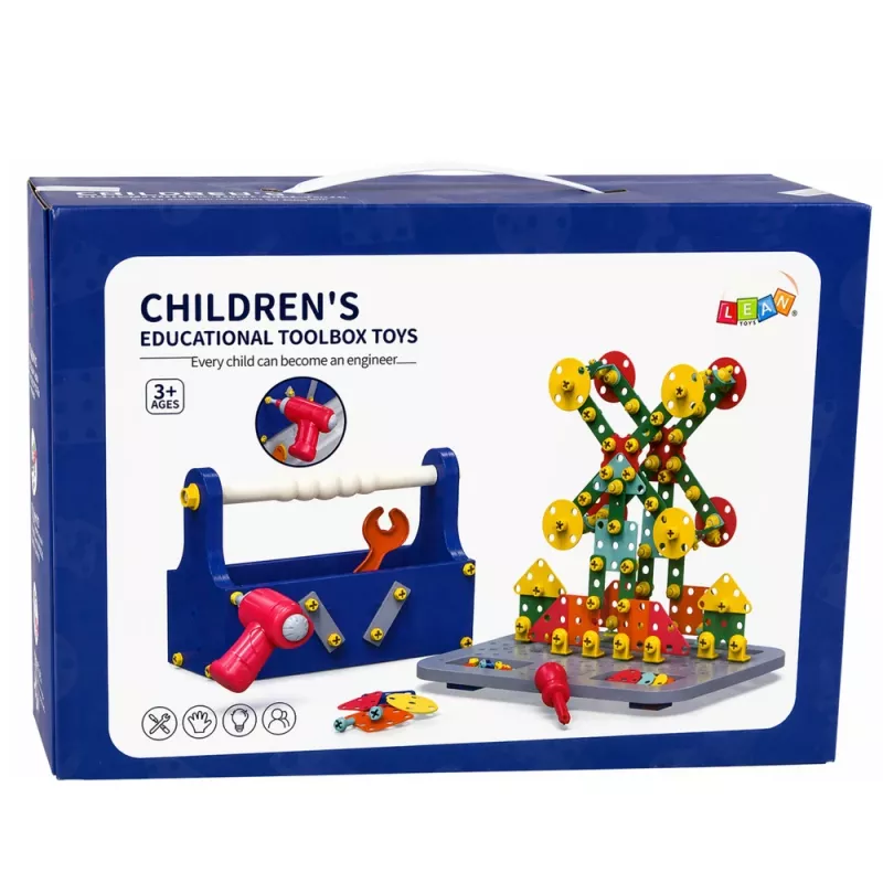 LEAN TOYS Bauklötze in einer Box DIY Bausatz mit Schraubendreher