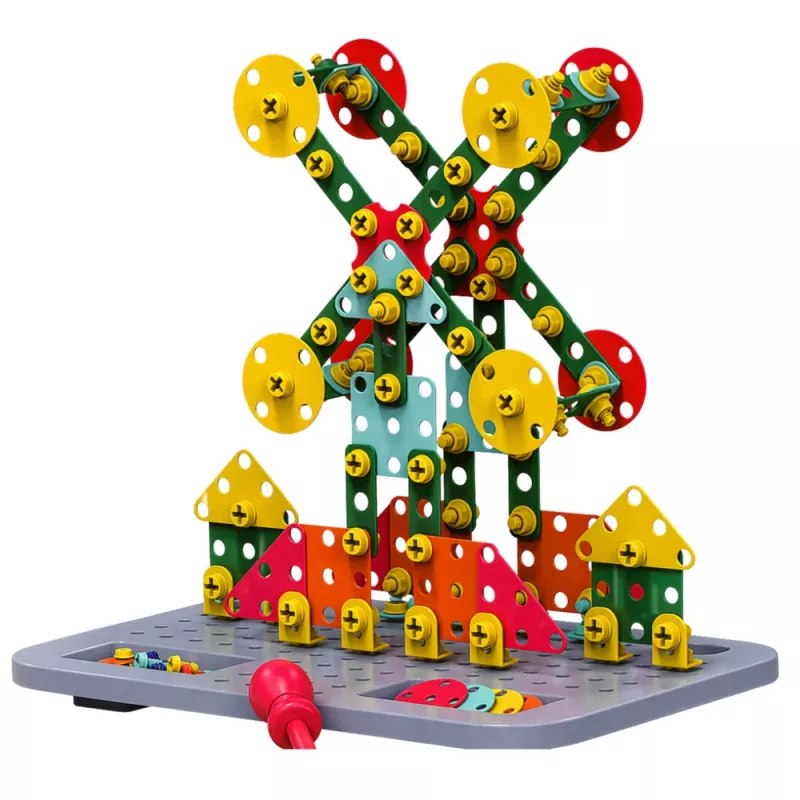 LEAN TOYS Bauklötze in einer Box DIY Bausatz mit Schraubendreher