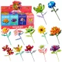 LEAN TOYS Bausteine Einzelne Blume mit Stiel Bunter Mix 71-106 Teile