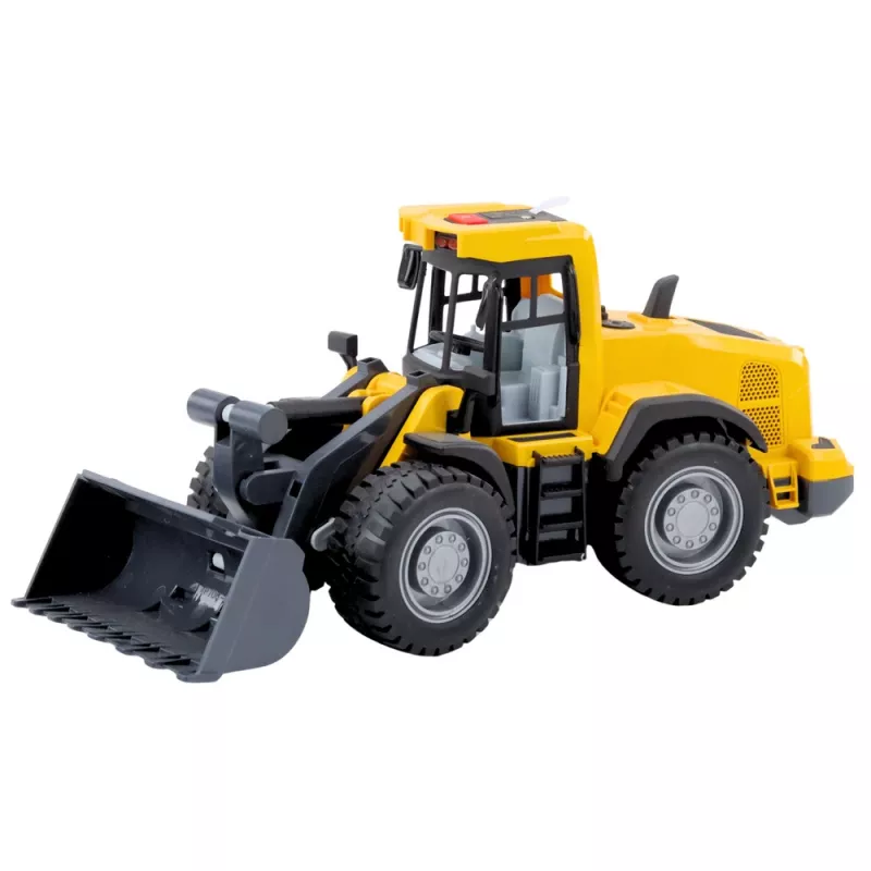 LEAN TOYS Bulldozer Bagger mit Lichtern, Geräuschen und beweglichem Schaufel – Gelb