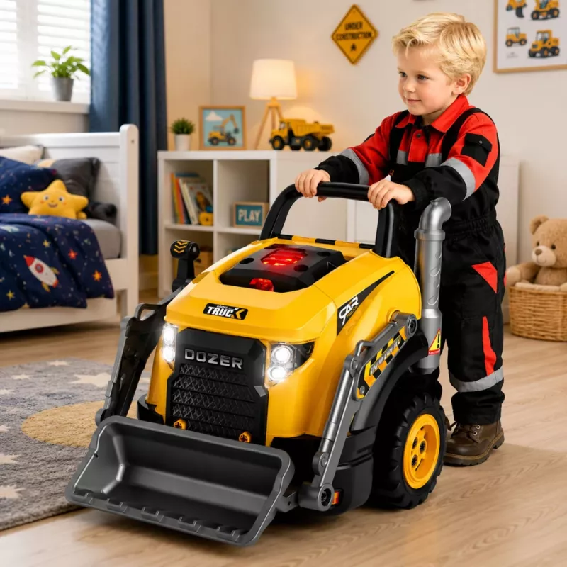 LEAN TOYS Bulldozer Excavator Take Apart Toy - Little Handyman with Lights, Sounds and Steam Effect (3+ Jahre)