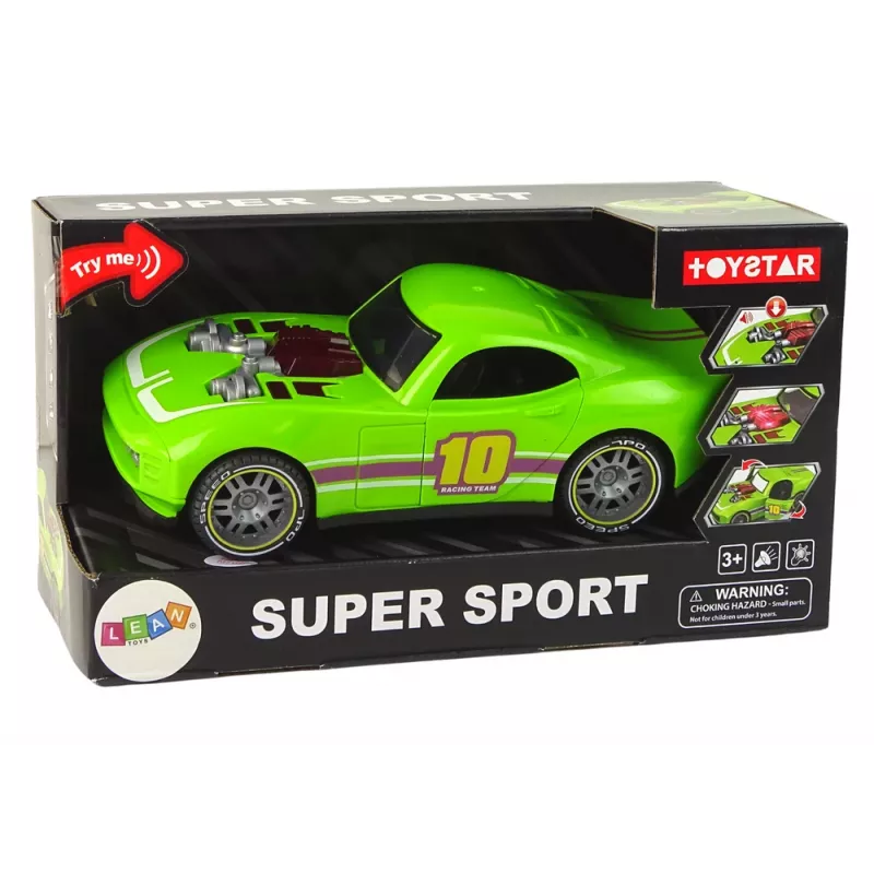 LEAN TOYS Auto 1:14 Grün Sport Sound Licht Fahrzeug
