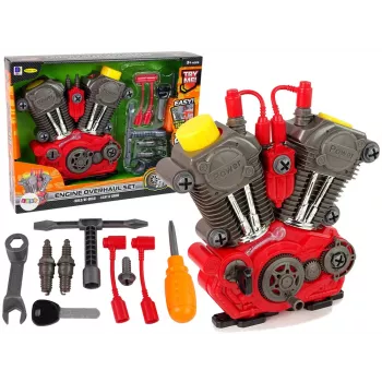 LEAN TOYS Automotor für den kleinen Mechaniker - DIY-Montage mit Licht und Sound