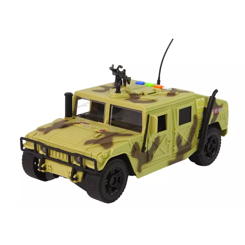LEAN TOYS Auto Militärfahrzeug Reibungsantrieb Tarnung Sand Licht Geräusche