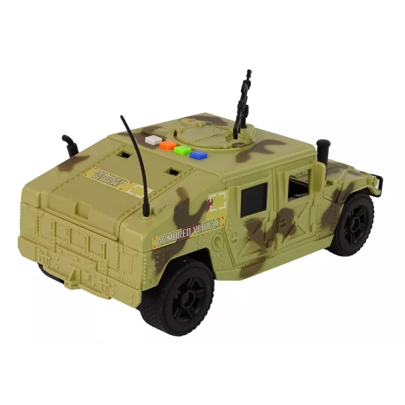 LEAN TOYS Auto Militärfahrzeug Reibungsantrieb Tarnung Sand Licht Geräusche