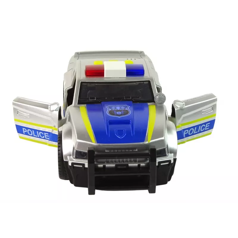 LEAN TOYS Car Police 1:14 Lights Sounds Silver