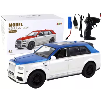 LEAN TOYS Auto R/C 1:20 Weiß und Blau ferngesteuert