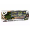 LEAN TOYS Abschleppwagen mit Federantrieb und Koffer für grüne Autos