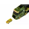 LEAN TOYS Abschleppwagen mit Federantrieb und Koffer für grüne Autos