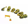 LEAN TOYS Abschleppwagen mit Federantrieb und Koffer für grüne Autos