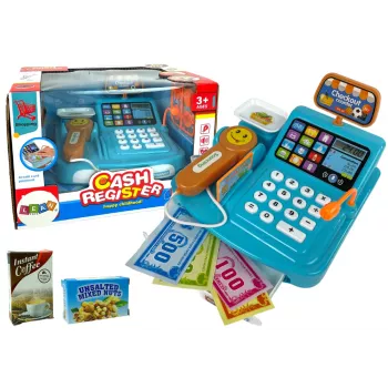 LEAN TOYS Registrierkasse mit Waage für Keksverpackungen, Batterie und Scanner