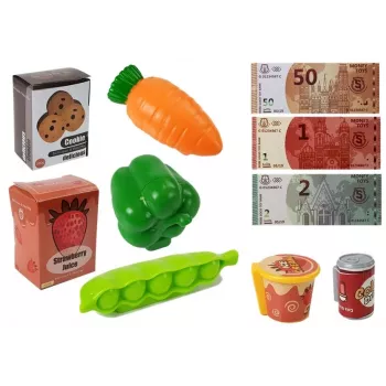 LEAN TOYS Kassenspielzeug Shop-Set mit Mikrofon-Soundterminal – Interaktives Rollenspiel-Set für Kinder ab 3 Jahren
