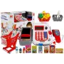 LEAN TOYS Registrierkasse mit Einkaufswagen, Körben & Zubehör | 35-teiliges Rollenspiel-Set mit funktionierendem Taschenrechner, beleuchtetem Scanner, Mikrofon, Einkaufswagen und Korb | Für Kinder ab 3 Jahren