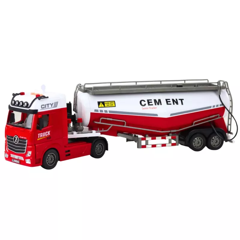 LEAN TOYS Zementtankwagen mit Wasserausgießfunktion, Lichtern und Geräuschen