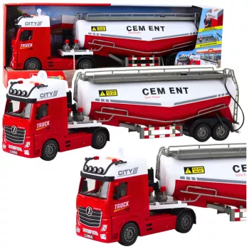 LEAN TOYS Zementtankwagen mit Wasserausgießfunktion, Lichtern und Geräuschen