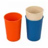 LEAN TOYS Kinder-Bambusfaser-Geschirrset, Blau und Orange, 15-teilig