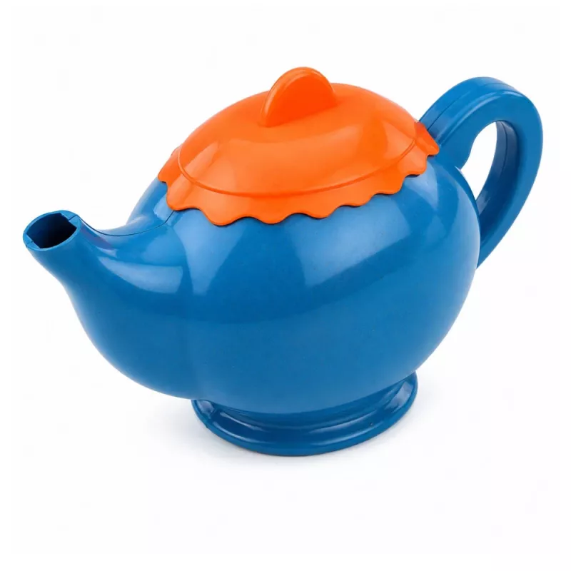 LEAN TOYS Kinder-Bambusfaser-Geschirrset, Blau und Orange, 15-teilig