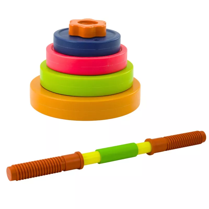 LEAN TOYS Kinder-Hantel, rutschfester Schaumstoff, 8 Scheiben, Kunststoff, bunt