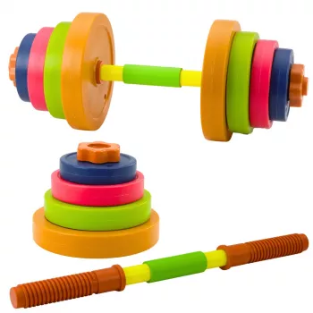 LEAN TOYS Kinder-Hantel, rutschfester Schaumstoff, 8 Scheiben, Kunststoff, bunt