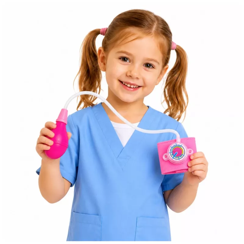 LEAN TOYS Kinder-Blutdruckmessgerät mit beweglichem Zeiger Pink