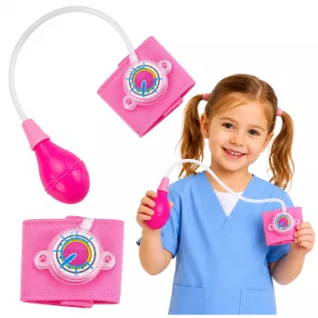 LEAN TOYS Kinder-Blutdruckmessgerät mit beweglichem Zeiger Pink