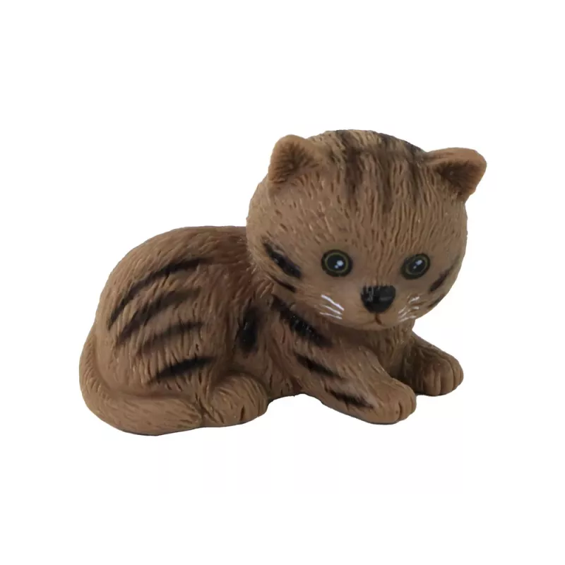 LEAN TOYS Kinderpuppe Emily Spring mit langen Haaren, blauem Kleid und Kätzchen