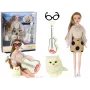 LEAN TOYS Kinderpuppe Emily mit Gitarre, Brille, langen blonden Haaren und Kätzchen