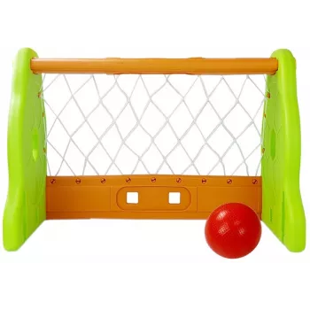 LEAN TOYS Kinder-Fußballtor Grün und Orange
