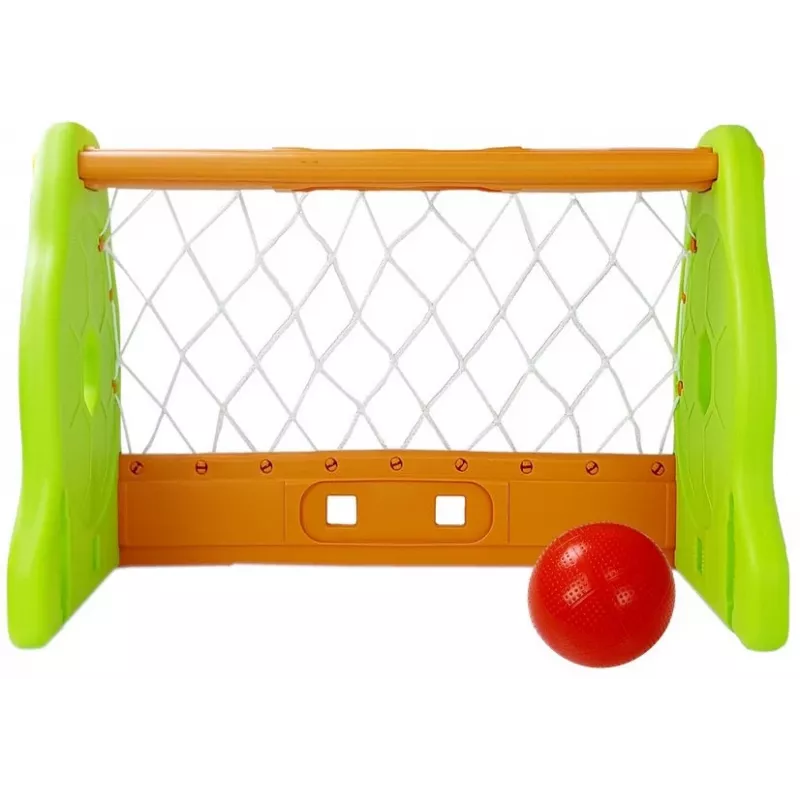 LEAN TOYS Kinder-Fußballtor Grün und Orange