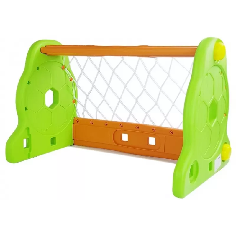 LEAN TOYS Kinder-Fußballtor Grün und Orange