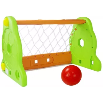 LEAN TOYS Kinder-Fußballtor Grün und Orange