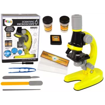 LEAN TOYS Kinder-Mikroskop Lernset Gelb