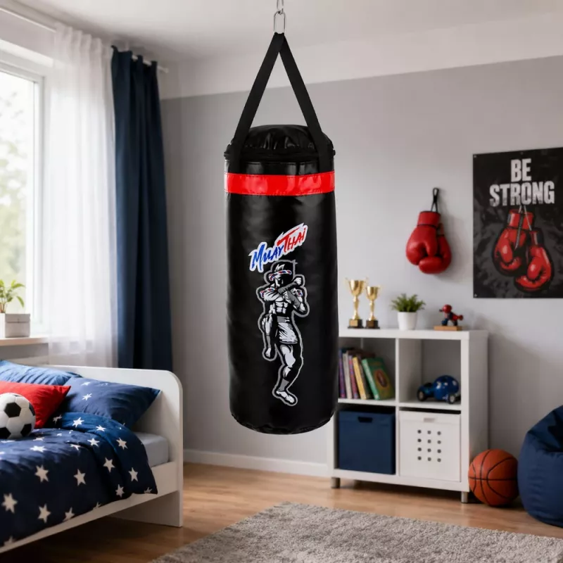 LEAN TOYS Kinder-Boxsack-Set MUAY THAI Handschuhe 55x17cm M